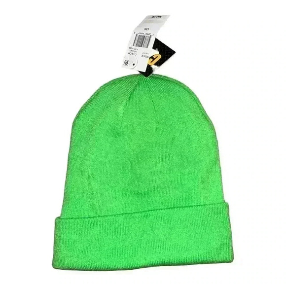 CAT neon green knit winter beanie - Picture 2 of 3